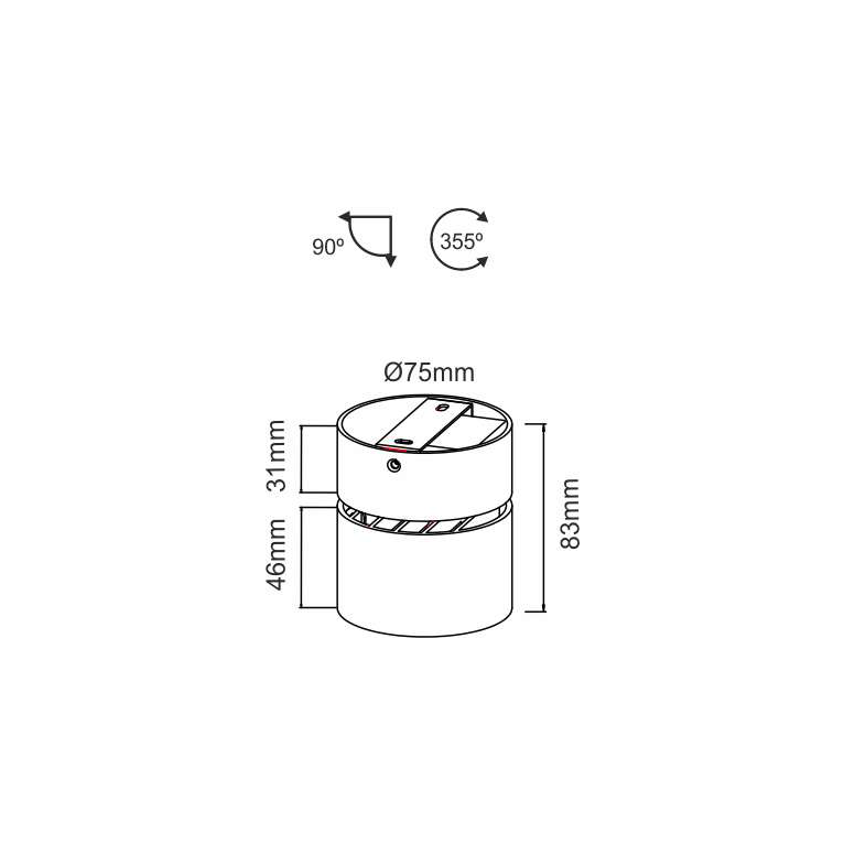faretto mini concord 7w 2700k/3000k/4000k beneito faure nero