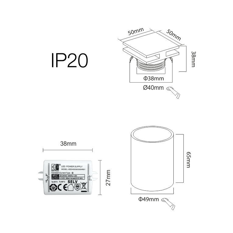 segnapasso led da incasso 4w 220/240v 3000k bianco ip20 beneito faure 4112