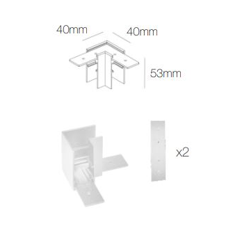 Accessorio giunzione "L" angolo piano per MAGNET TRACK SURFACE BENEITO FAURE bianco