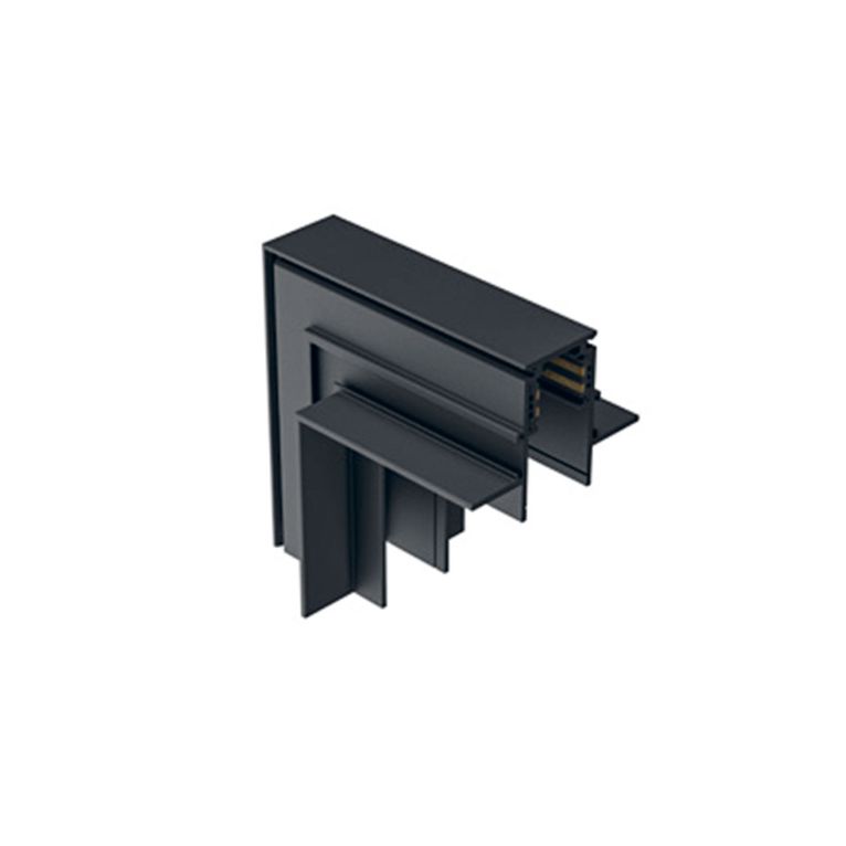 giunzione chiusa a l parete/soffitto per binario 48v da incasso. nero gealuce