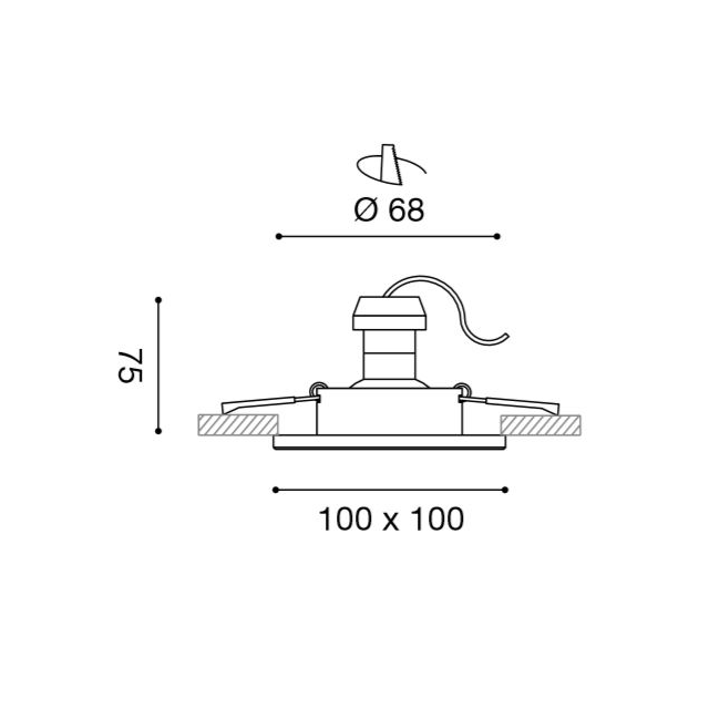faretto-venus-gu10-gealed-quadrato-ad-incasso