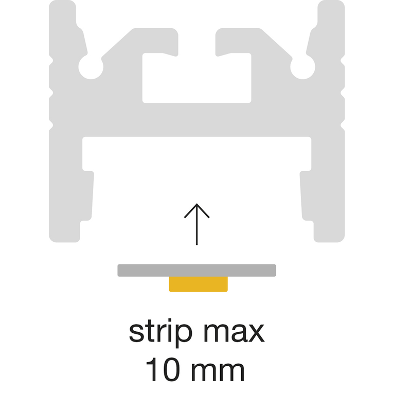 profilo in alluminio riga per strisce led 2mt gealed grande bianco