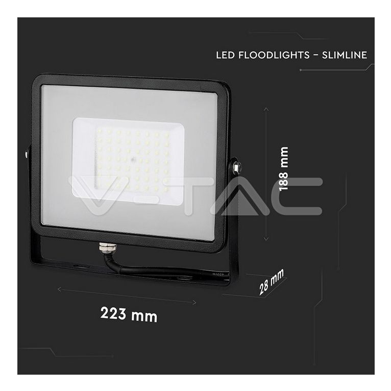 faretto a led da esterno 50w luce calda v-tac sku21406