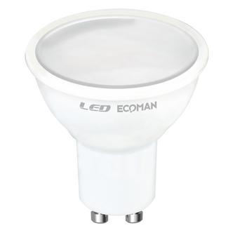 Lampadina LED Dicroica GU10 7W luce naturale 4000K ECOMAN vetro ghiaccio
