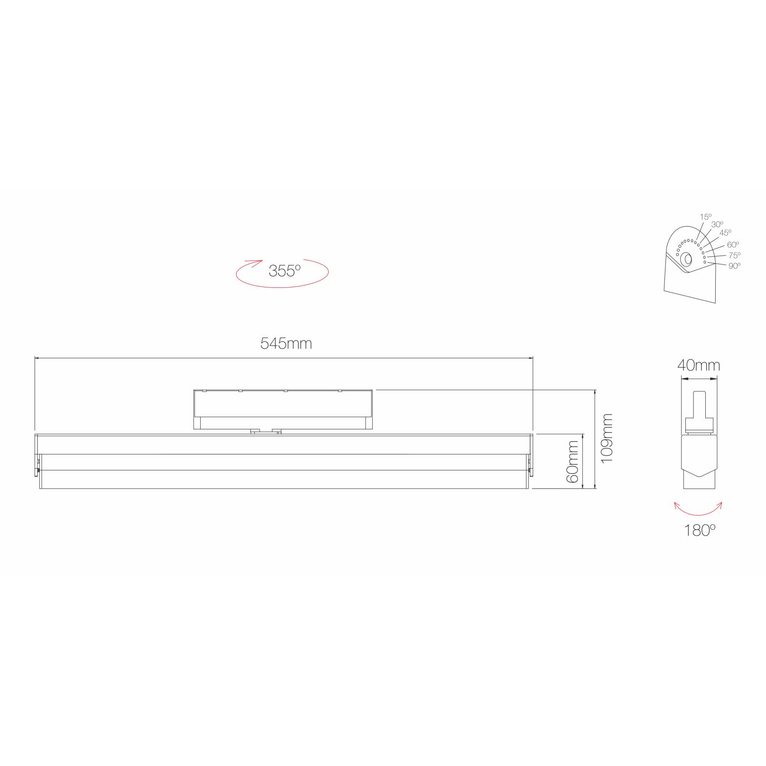 proiettore per binario tram 30w luce naturale 4000k beneito faure bianco 4542