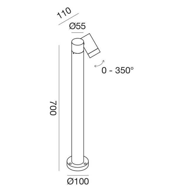paletto-da-giardino-gu10-alto-grigio-ip65-gealuce