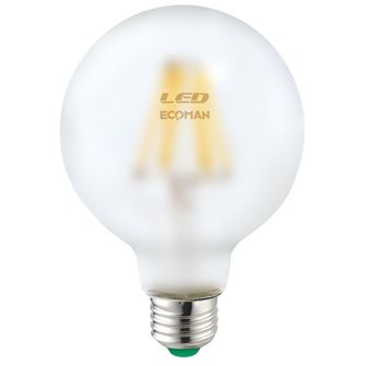 Lampadina LED Globo G95 E27 10W luce calda 3000K ECOMAN vetro satinato