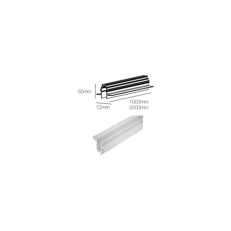 binario magnetico da incasso magnet track recessed 1 metro beneito faure bianco