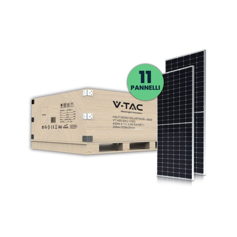 kit 11 pannelli solari da 450w (4.95kw)