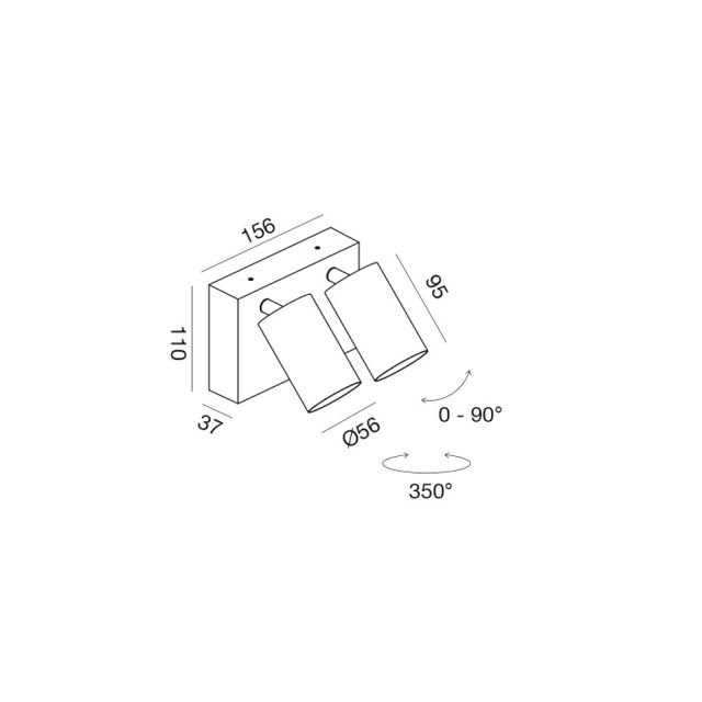 applique-led-2x9w-orientabile-cct-bianco-ip65-gealuce