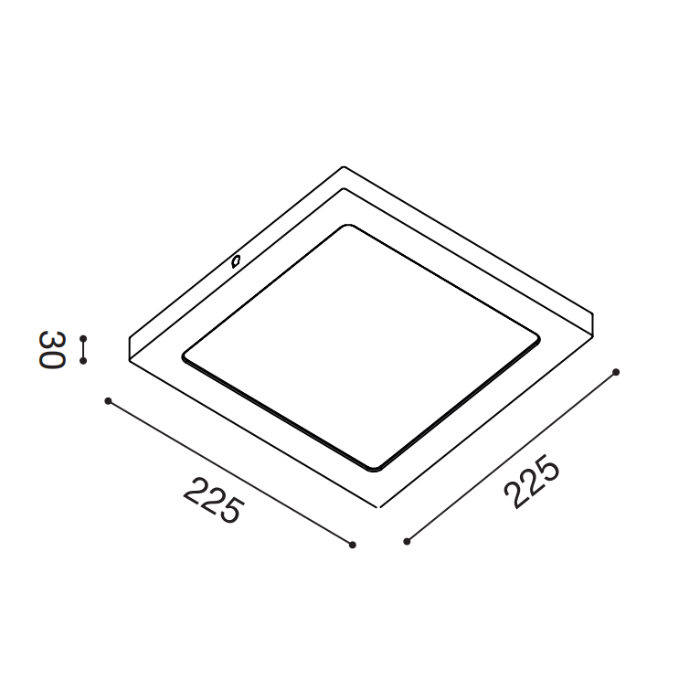 plafoniera sham 18w luce naturale 4000k gealed quadrato grande bianco