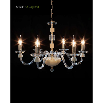 Lampadario SARAJEVO 6 x E14 CRISTAL LUCE