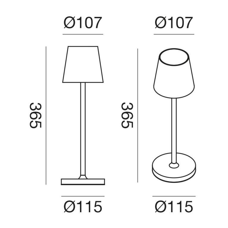 lampada da tavolo 3w luce calda 3000k bianco gealuce ip54