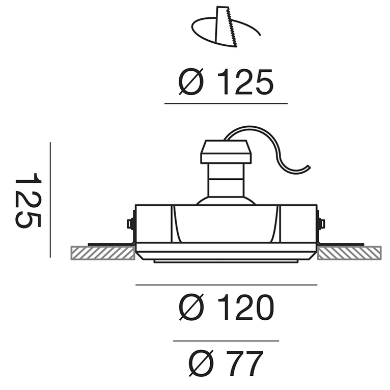 faretto astra gu10 gealed tondo rame giallo ad incasso
