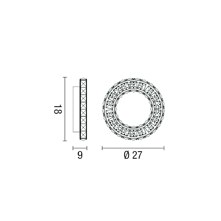 applique nora3 12w luce naturale 4000k affralux