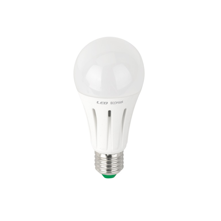 lampadina led goccia e27 15w luce calda 3000k ecoman vetro ghiaccio per uso professionale