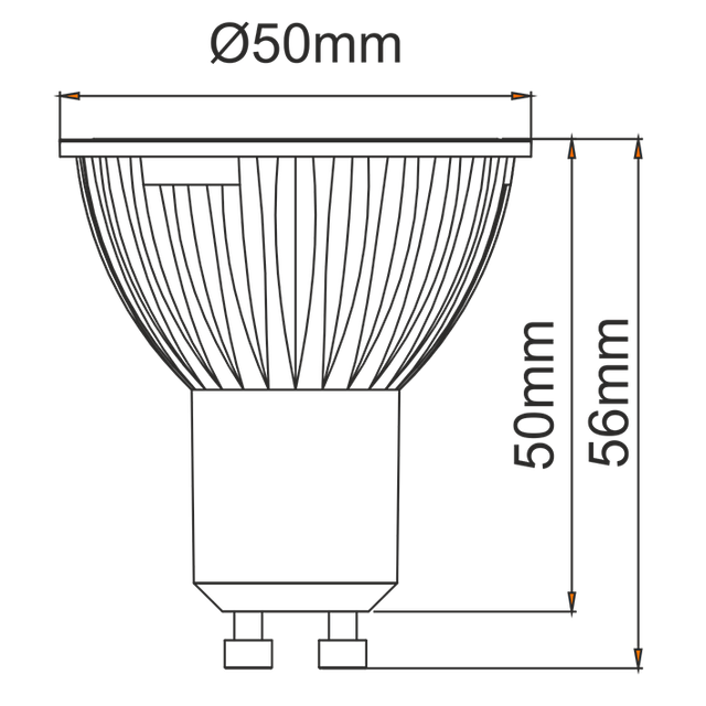 lampadina-led-uniform-line-gu10-6w-luce-calda-827-beneito-faure-dimmerabile