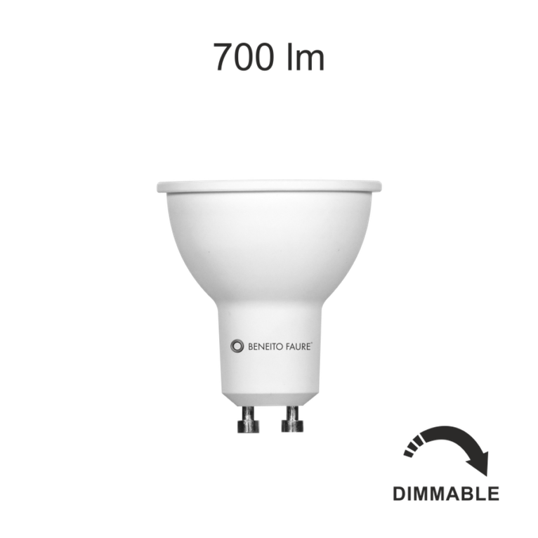 lampadina led system gu10 8w luce calda 830 beneito faure dimmerabile