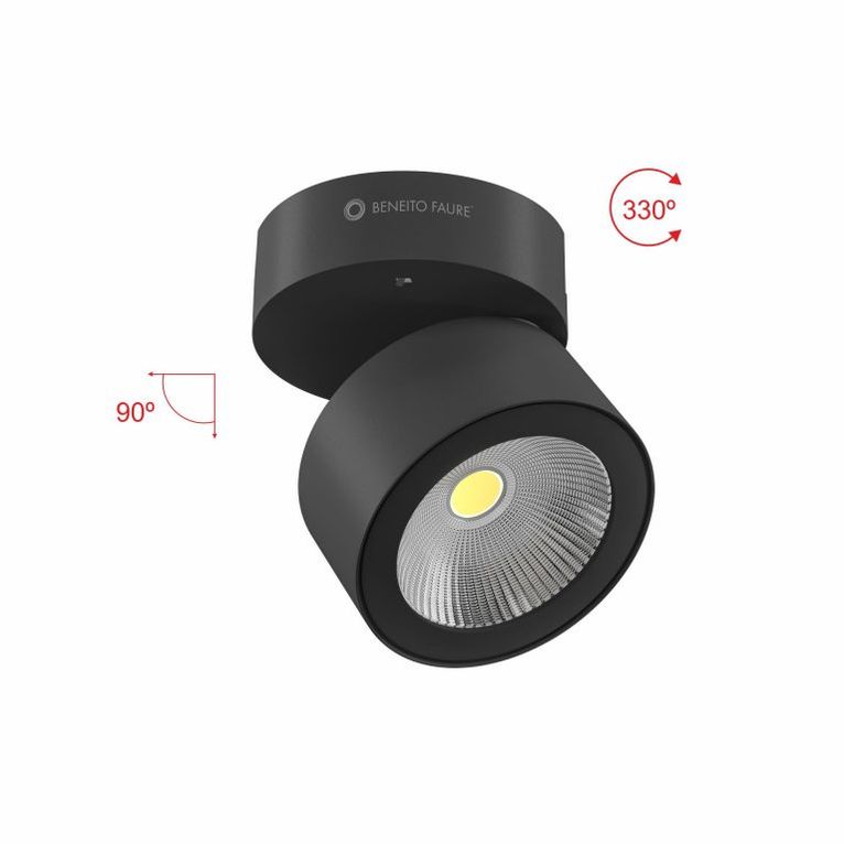 faretto concord 14w 2700k/3000k/4000k beneito faure nero