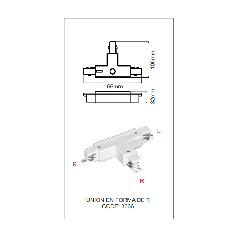 accessorio giunzione "t" destra beneito faure 3366 bianco 