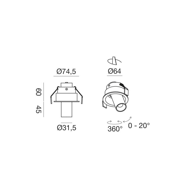 faretto led da incasso 8w 3000k bianco ip20 gealuce gfa169