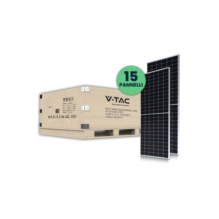 kit 15 pannelli solari da 410w (6.15kw)