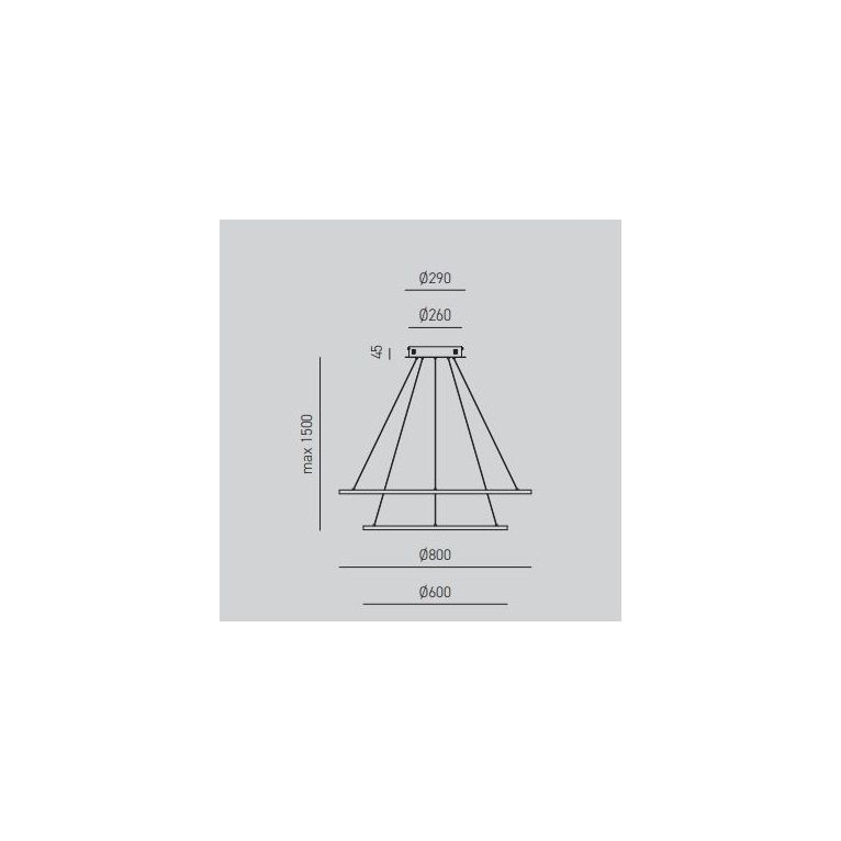 lampadario led erika 80w luce calda 3000k gea luce rotondo a due anelli 