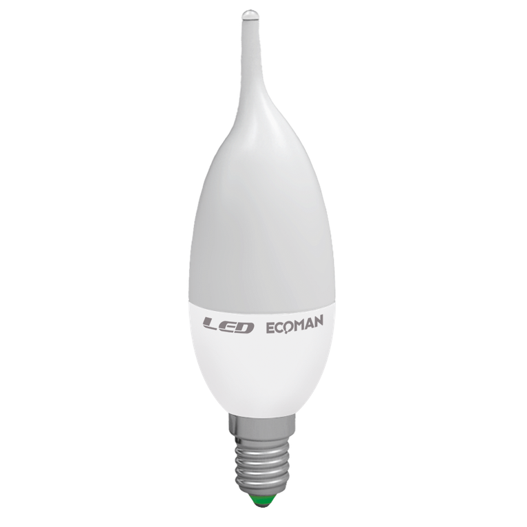lampadina led colpo di vento e14 6w luce calda 3000k ecoman vetro ghiaccio