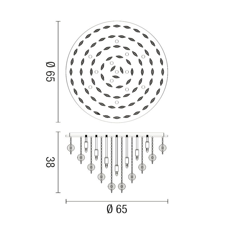 plafoniera rotondo 12 x g9 (40w incluse) affralux rotonda grande