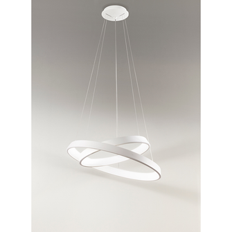 Lampadario ANELLI DIODI 82W luce calda 3200K AFFRALUX bianco grande 2 anelli