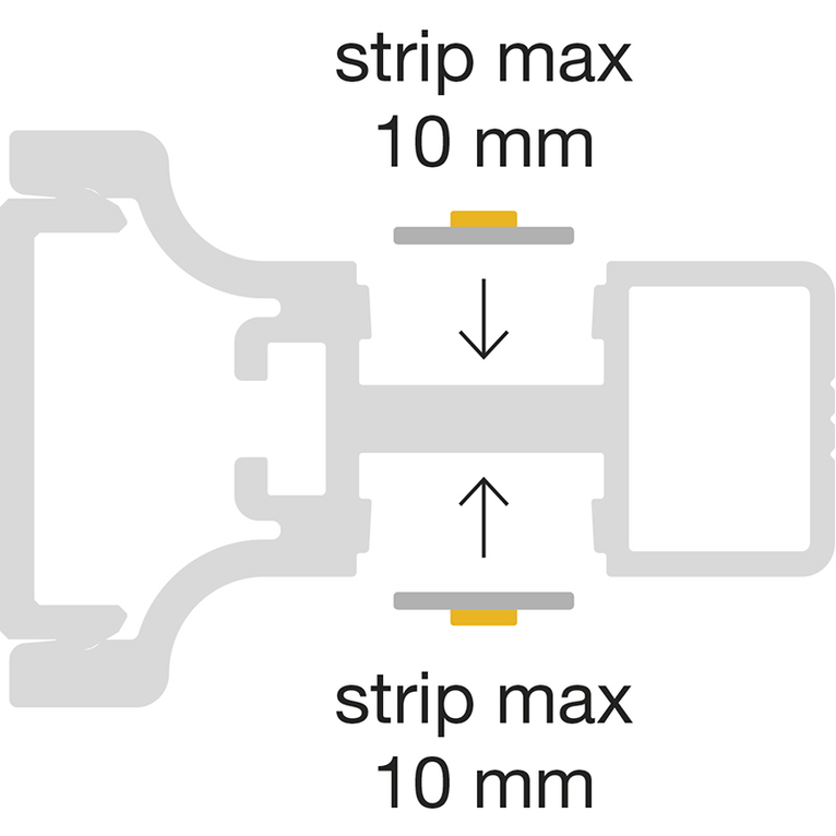 profilo in alluminio riga asf per strisce led 2mt gealed argento