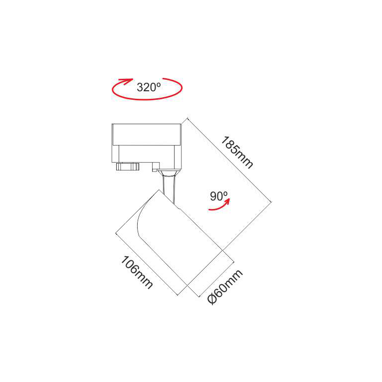 faretto per binario picolo v2 gu10 beneito faure bianco