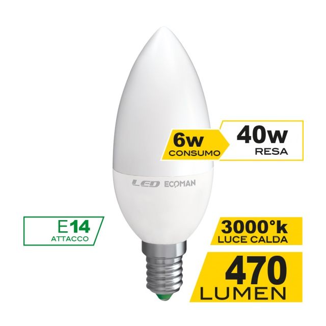 lampadina-led-candela-e14-6w-luce-calda-3000k-ecoman