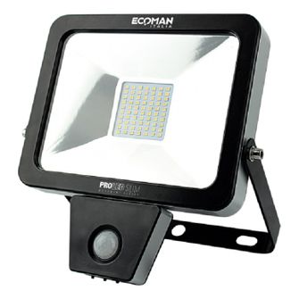 Proiettore LED ProLed 30W luce naturale 4000K Ecoman nero IP44 Slim Sensor