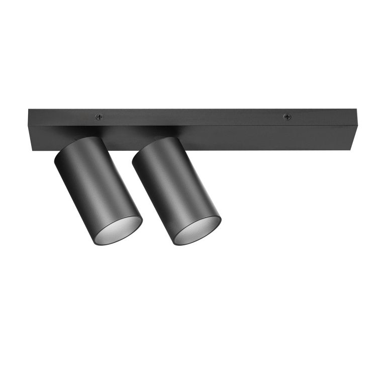 faretto doppio orientabile 2xgu10 max 2x35w cilindro nero ip20 gealuce 