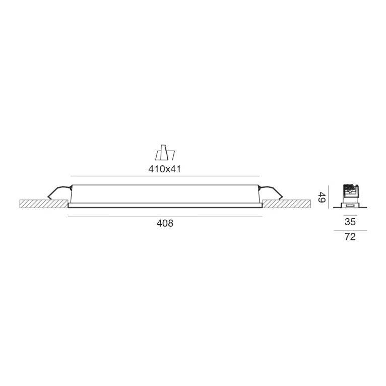 faretto 15 led ad incasso a scomparsa 30w 3000k. bianco e nero ip20 gealuce gfa1130