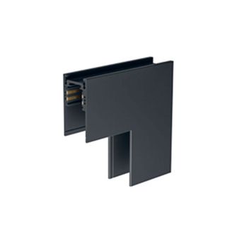 Giunzione a L parete/soffitto per binario 48V da superficie. Nero Gealuce