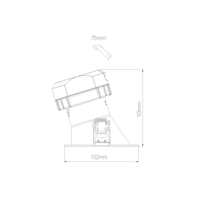 faretto da incasso pulcom asimmetrico round 8w 2700k/3200k/4000k beneito faure nero ip44 ik06