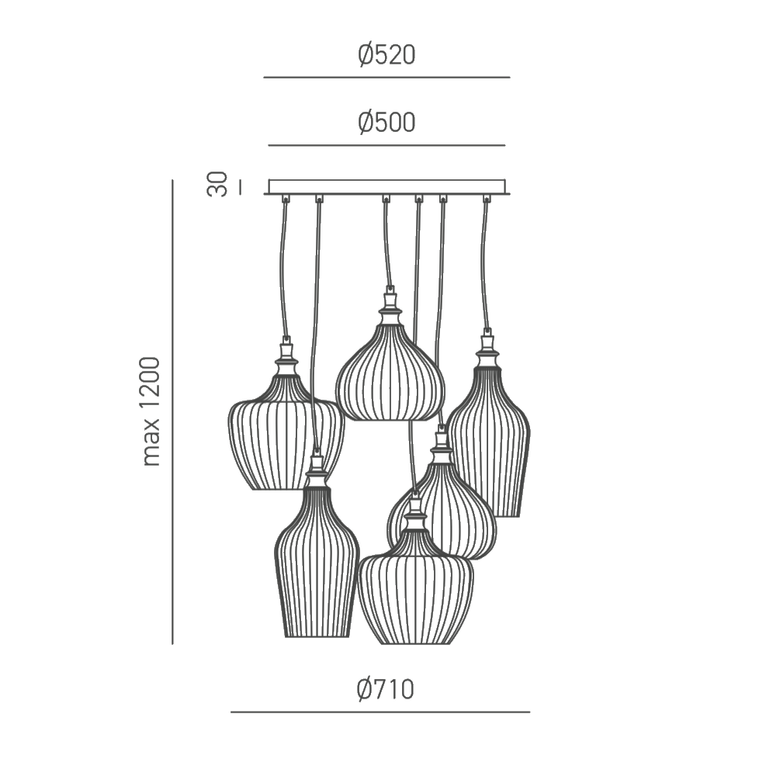 lampadario cleofe e27 gealuce modello s6 bianco