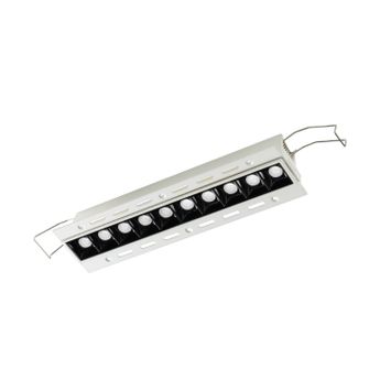 Faretto 10 LED ad incasso a scomparsa 20W 3000K. Bianco e nero IP20 Gealuce GFA1130
