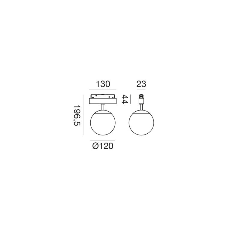 faretto led 6w 48v 3000k sfera colore bianco gealuce ip20