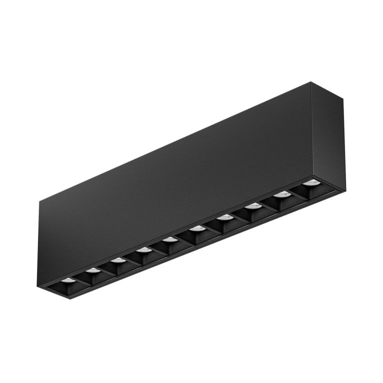 faretto 10 led lineari 20w 3000k nero gealuce ip20