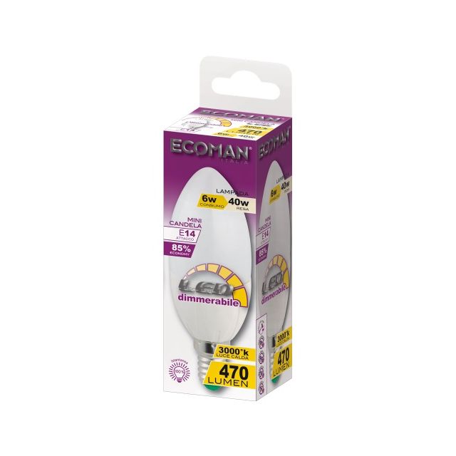 lampadina-led-candela-e14-6w-luce-calda-3000k-ecoman-dimmerabile