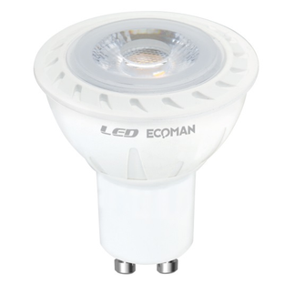 Lampadina LED Dicroica GU10 7W luce naturale 4000K ECOMAN vetro trasparente