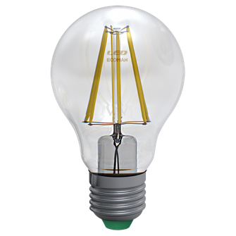 Lampadina LED Sfera E27 8W luce naturale 4000K ECOMAN vetro trasparente
