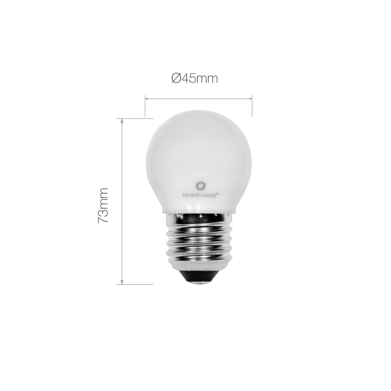 lampadina led esferica e27 5w luce fredda 850 beneito faure