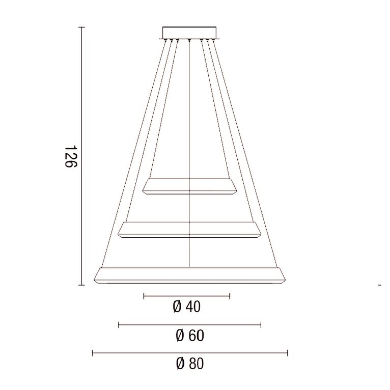 lampadario anelli diodi 102w luce calda 3200k affralux sabbia grande 3 anelli