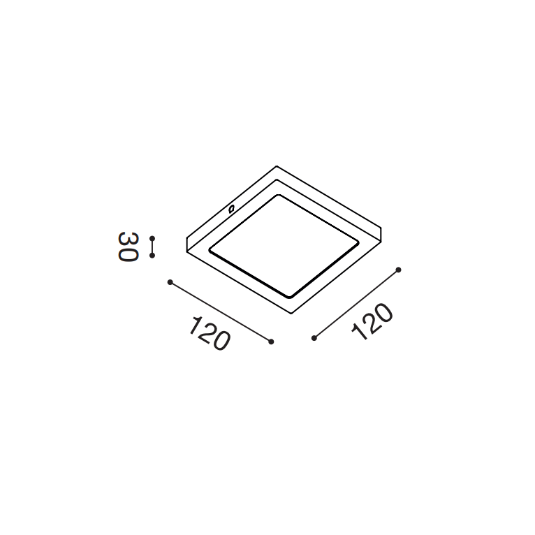 plafoniera sham 6w luce calda 3000k gealed quadrato piccolo bianco