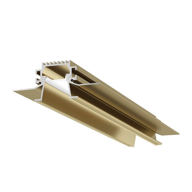 profilo in alluminio da incasso liverpool r per strisce led 2mt gealed grande oro