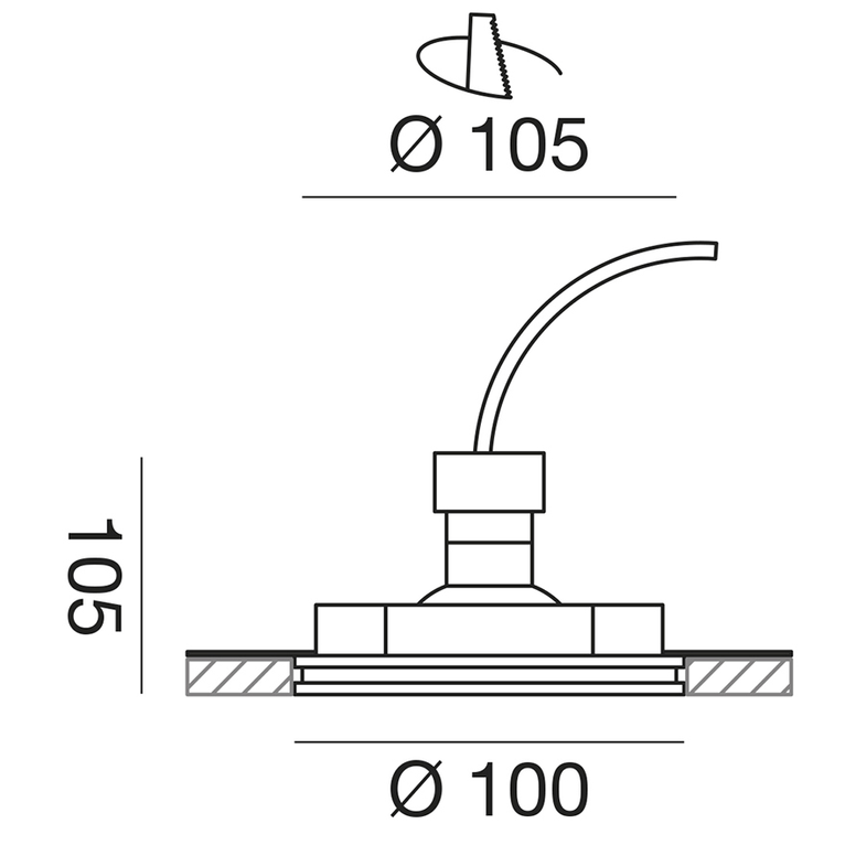 faretto horus gu10 gealed tondo ad incasso